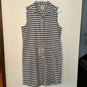 GH BASS and CO. 100% Cotton Striped Midi Dress Size M